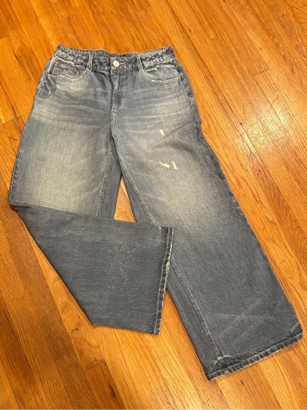 HALARA mid-rise denim print French Terry casual sweatpants Jean size Medium - Picture 7 of 10